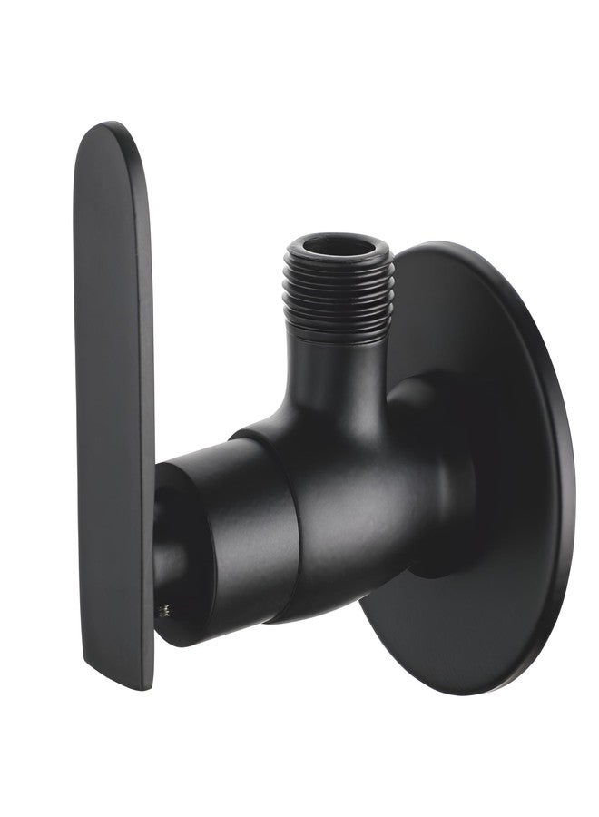 New Ware Brass Angle Valve for Bathroom Angle Valve with Wall Flange Angular Stop Cock for wash Basin and Kitchen (Matt Black Chrome) - Image 1